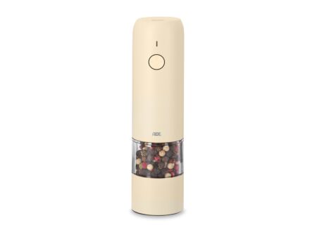 Peper en zoutmolen H14cm - RVS - cream elektrisch & oplaadbaar