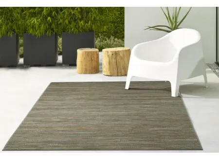 Foto ambiance - Tapis extérieur Brandon 140x200cm - polypropylène - brun foncé