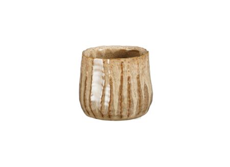 Bloempot Vida Ø8x7cm - stoneware - bruin
