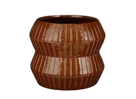 Bloempot Romeo H18cm - keramiek - bruin