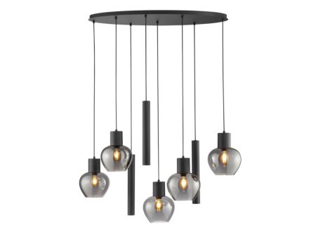 Hanglamp Ligari 8x35W E27 black smoked