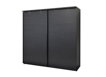 Schuifdeurkast Rosie 245cm - melamine - zwart
