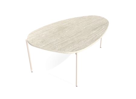 Salontafel Trio 110x70cm - HPL - travertin tivoli & sable