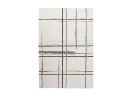 Tapis Medusa 160x230cm poils longs beige multicolore - Tapis Medusa 160x230cm - polyester - beige/multicolore