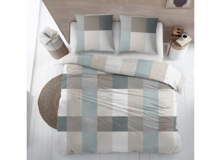 Dekbedovertrek Greet 140x220cm - flanel - groen