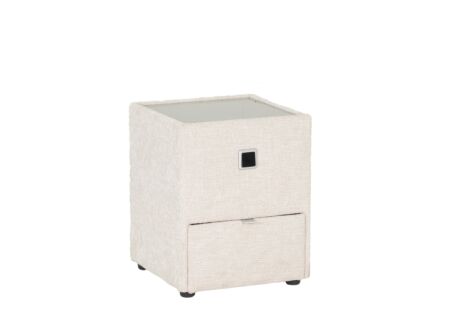 Nachtkastje Lancy 42,5x45x53cm - stof - beige