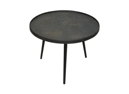 Table basse Billy teck massif ronde - Table basse Billy Ø54cm - bois massif - noir