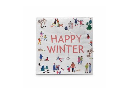 Serviette Happy Winter 25x25cm - 20 stuks