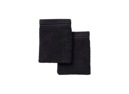 Washandje Utility 16x21cm - katoen - zwart set van 2