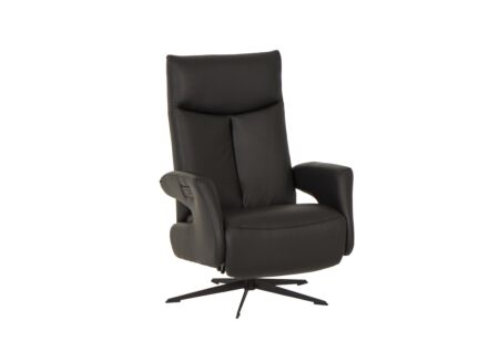 Relaxzetel 8001 elektrisch leder zwart
