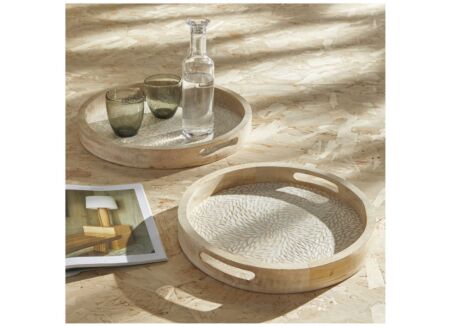 Houten dienblad Ø35/Ø40cm set van 2
