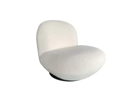 Draaifauteuil Criollo 91x95x71cm - bouclé - wit - Draaifauteuil Criollo 91x95x71cm - bouclé - wit