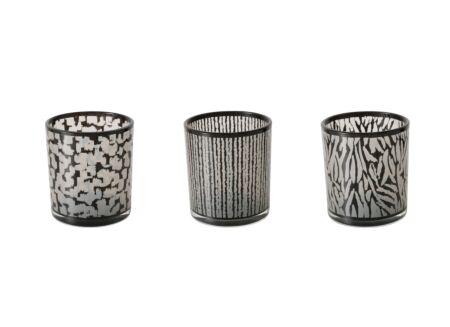 Windlicht Thato H12,5cm - glas - zwart