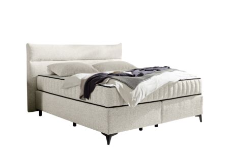 Boxspring Vlieland 160x200cm - stof - ivoor