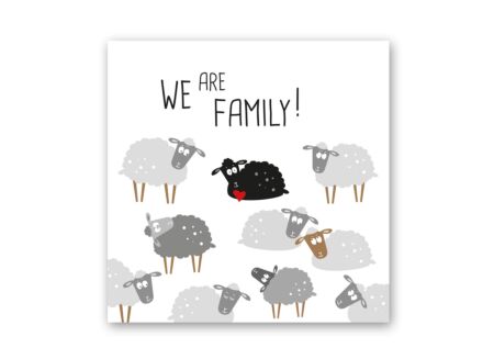 Serviette We Are Family 33x33cm grijs 20 stuks