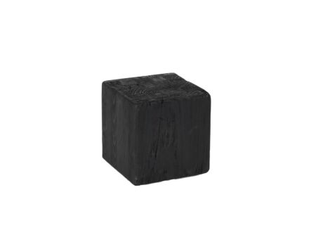 Zuil Qubit 20x20x20cm - gerecycleerd den massief - zwart