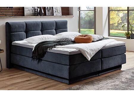 Boxspring BX2110 Portage 180x200cm - stof - grijs blauw met opbergruimte