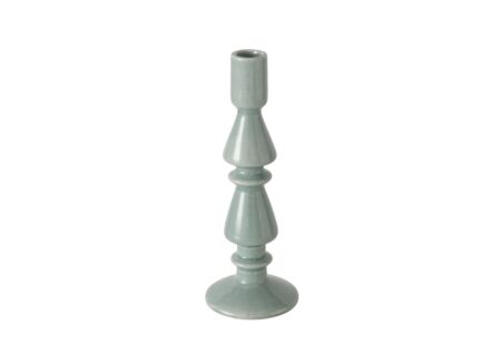Kandelaar Luna H23cm - stoneware - lichtgroen