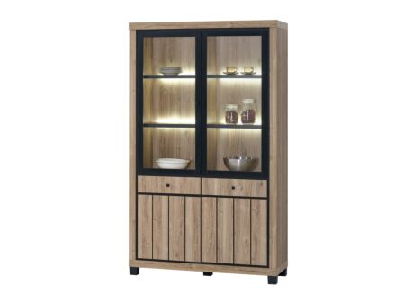 Vitrinekast Eduard 128cm - decor - summer oak
