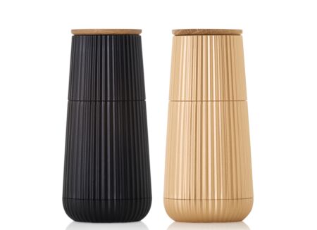 Peper en zoutmolen Scape H13cm - kunststof - zwart & goud