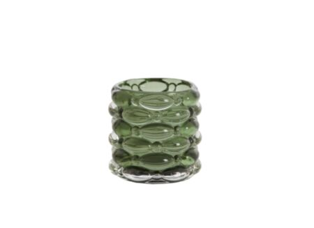 Theelichthouder Wadley Ø9,5x9,5cm - glas - groen