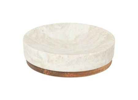 Zeepbakje Come Ø10,8cmx2,8cm - polystone - beige