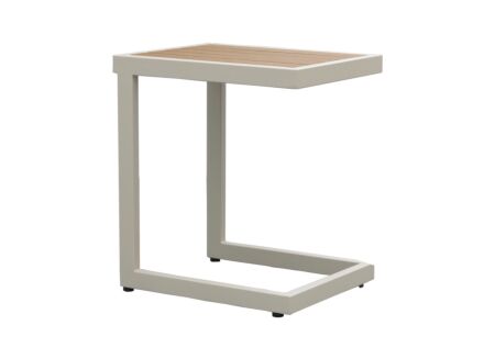 Bijzettafel Nirvana 40x32x45cm - aluminium/polywood - greige