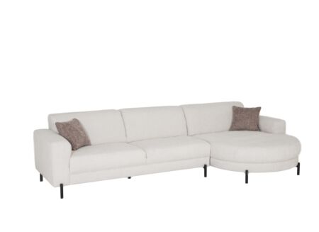 Hoeksalon Liva 325x161cm - stof - wit