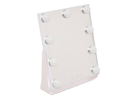 Make-up spiegel Holly 27x32cm - ABS & glas - wit