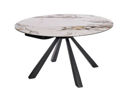 Ronde tafel TF2509 Ø150cm - keramiek & glas - wit