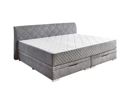 Bedbox BX2740  240x200cm - stof - zilver met opbergruimte