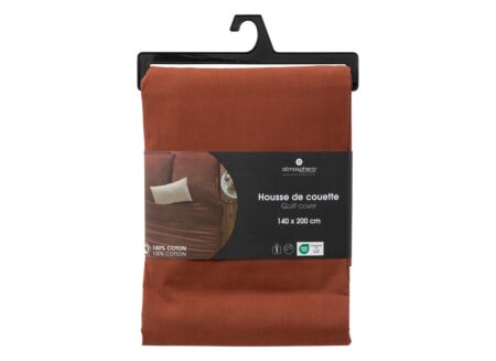 Dekbedovertrek 140x220cm - katoen - terracotta excl. kussenslopen