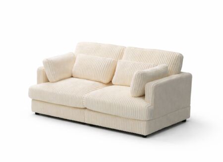 Zetel Condotti 2-zit - corduroy - wit