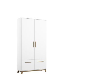 Kleerkast 92cm - decor - alpine wit/eik