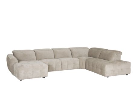 Hoeksalon Ivy 389x257cm - stof - linen met relax