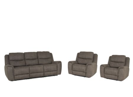 Zetel Cluny 3+1+1-zit - stof - bruingrijs met relax