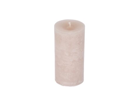 Kaars Cilinder  Ø7x15cm - rustiek - poederroze