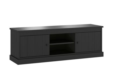 Tv-meubel Valencia 155cm - melamine - zwarte eik