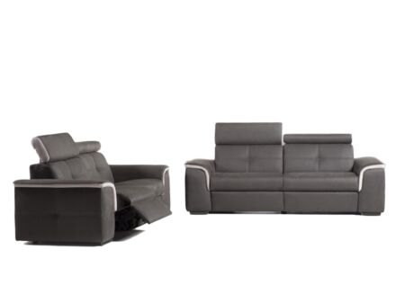 Zetel Theo 3+2-zit - microfiber - antraciet met relax