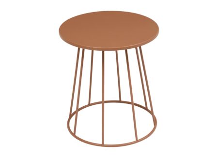 Bijzettafel Latte Ø38cm - staal - terracotta