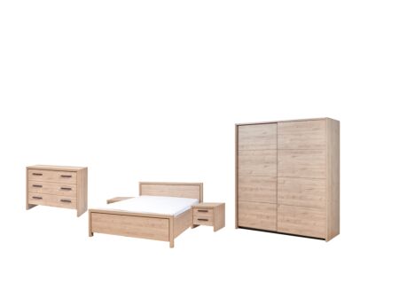 Slaapkamer met bed 180x200cm - kleerkast 203cm castella