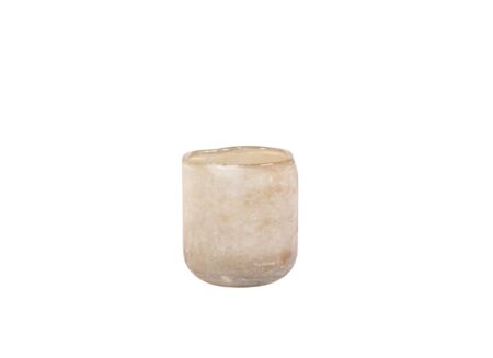 Theelichthouder Ø9x10cm - glas - champagne