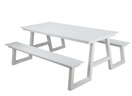 Picknicktafel Santorini 173x200cm - metaal - wit
