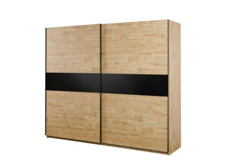 Schuifdeurkast Clara 250cm - melamine - golden oak