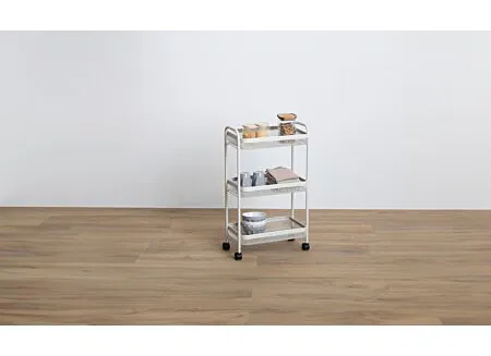 Foto ambiance - Desserte Mayaj 46,5x26,5x79,6cm - acier - beige