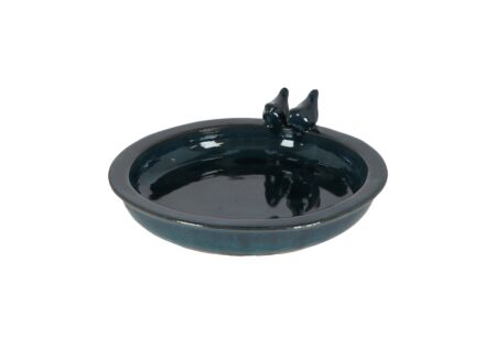 Vogelbad L 37x9,7cm - keramiek - trendy petrol