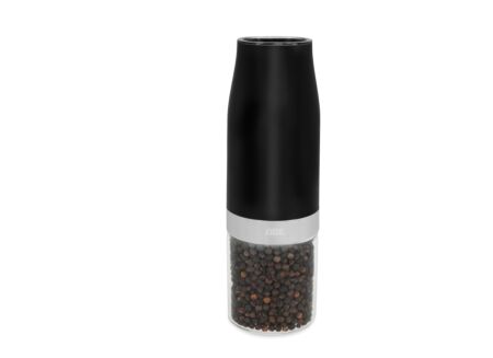 Peper en zoutmolen Elektrisch H18,3cm - glas/kunststof - zwart