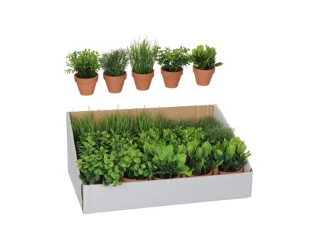 Kunstplant Kruiden in pot H18cm