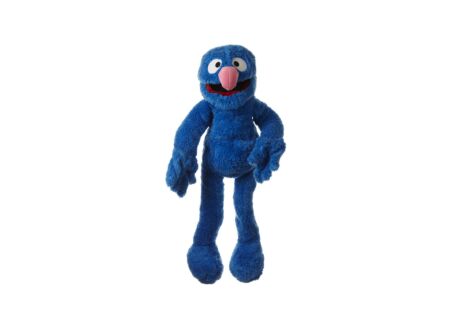 Handpop Sesamstraat Grover 65cm - polyester - blauw