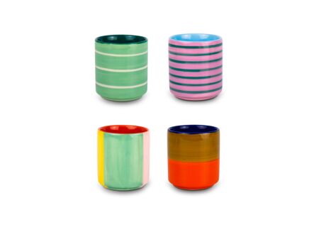 Kopje 20cl - stoneware - multicolor set van 4